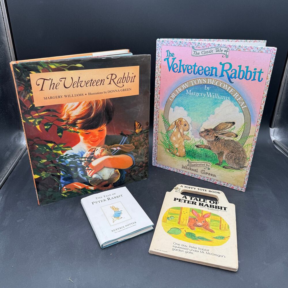 Set/4 Vintage The Velveteen Rabbit x2 A Tale of Peter Rabbit x2 Childrens Books